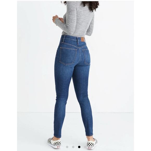 Madewell Womens Curvy High Rise Skinny Ankle Women Jeans Dark Wash USA Size 35 - Picture 2 of 13
